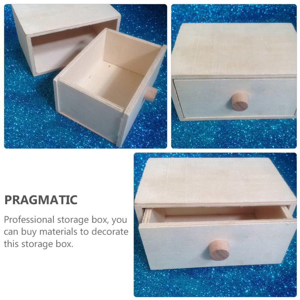 2 Pcs Wood Drawer Storage Box Office DIY Painting Case Toy Bins eBay