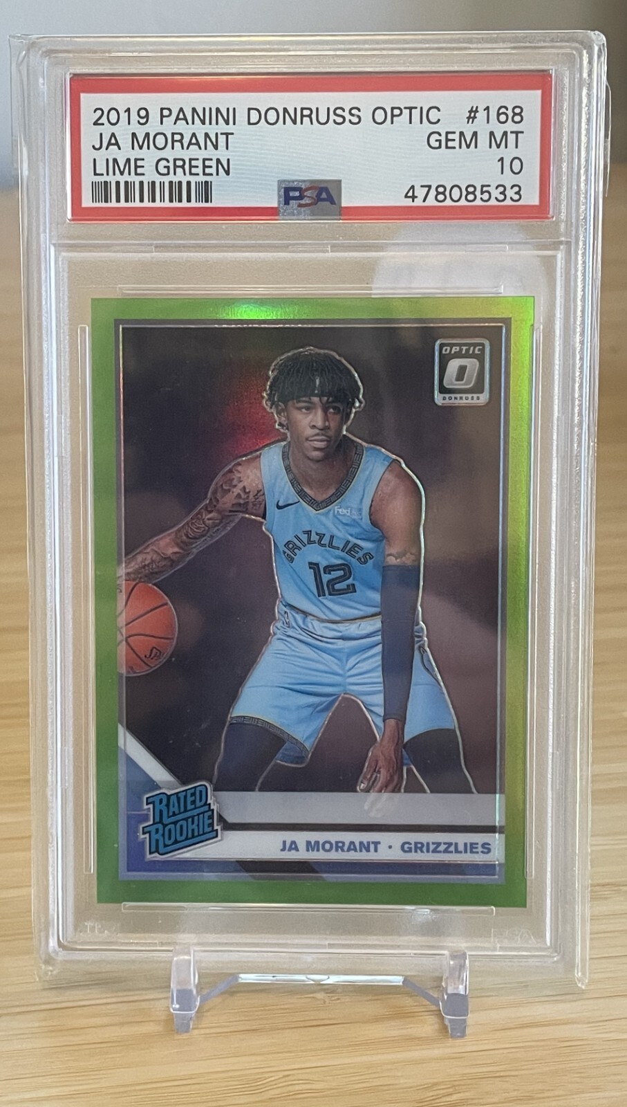 2019-20 Panini Donruss Optic Rookie #168 JA Morant /149 Lime Green PSA 10