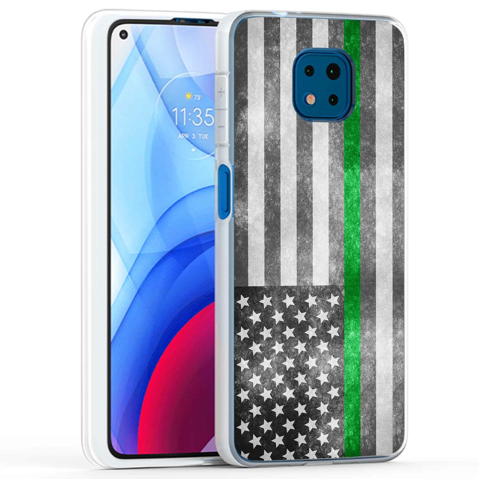 Motorola Moto G Power 2021 Thin Green Line Phone Case Cover USA-image