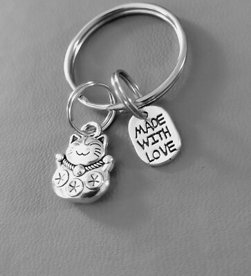 Schöner kleiner Glückskatze Schlüsselanhänger Bagcharm tolles nützliches süßes Geschenk   ️ 