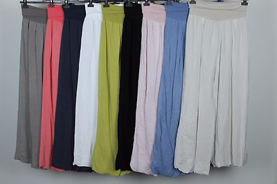 NEU ITALIENISCHE LAGENLOOK TRIKOT STRETCH TAILLE BLASENSAUM PALAZZO HOSE