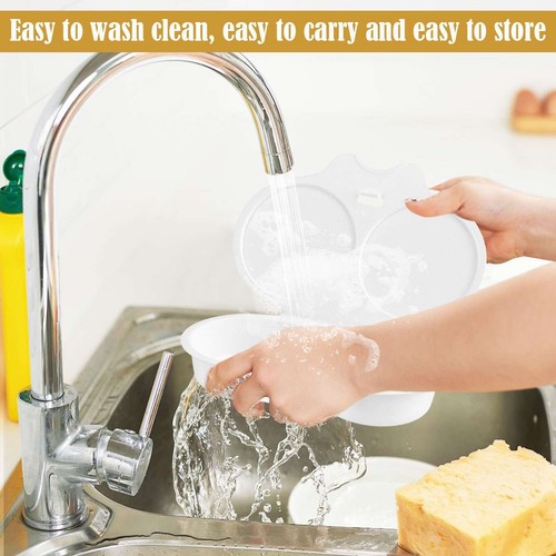 Microwave Double Cup Perfect Eggs Poacher Plastic Cookware Egg Cooker Steamer - Picture 9 of 11