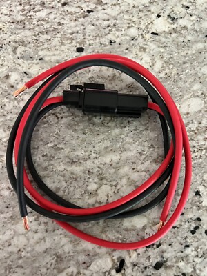 10 AWG Black Assembled Deutsch DTP  2 Pin waterproof connector 18  wire