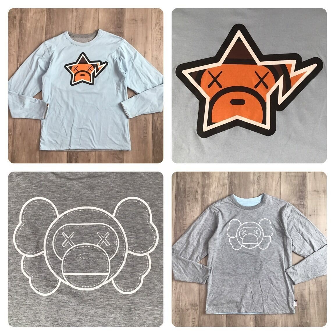 【A BATHING APE × KAWS】希少　リバーシブルTシャツ Reversible BAPE × KAWS MILO Long sleeve T-shirt NIGO A