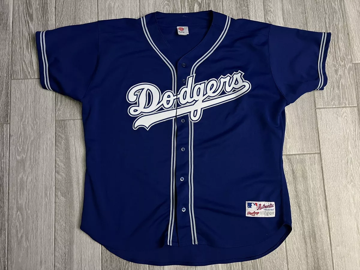 RARE 1999 AUTHENTIC RAWLINGS LOS ANGELES DODGERS THINK BLUE BASEBALL JERSEY  52