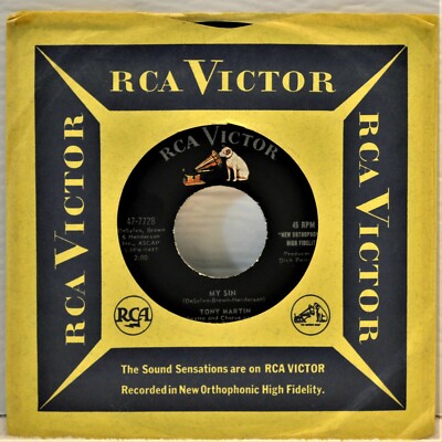 TONY MARTIN ''My Sin / Once When The World Was Mine'' 45 RPM RCA Victor 47-7728