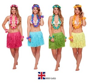 5 Piece GRASS SKIRT \u0026 FLOWER GARLANDS 