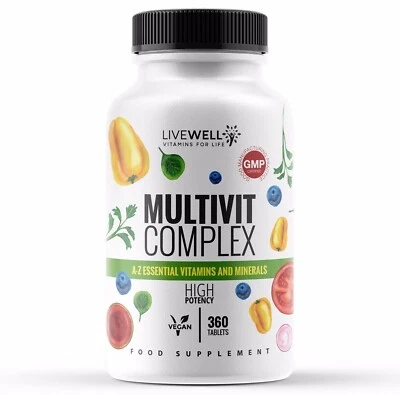 Multivitamins & Minerals + Iron - A-Z Multi-Vitamins - Men & Women Vegan Tablets