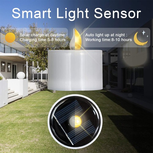 6 Stk Outdoor Wasserdicht Solar Power LED Teelichter Außen Kerzen Teelicht Licht - Bild 7 von 18