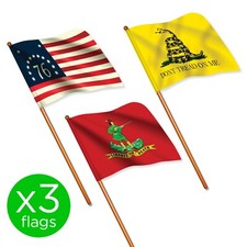 3 X FLAGS US Trio American War of Independence 1:32 Scale�Britains Style