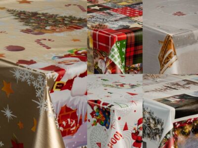 Wachstuch-Tischdecken Weihnachten Collage rechteckig