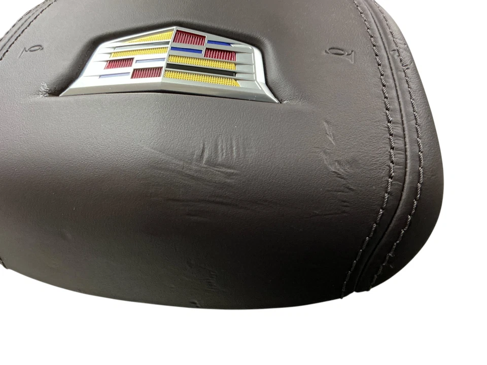 2021 22 23 2024 Cadillac Escalade driver wheel airbag DARK AUBURN W/STITCHES - Image 3 of 4