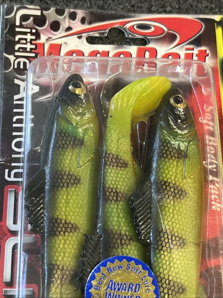 "Señuelo deslizante Megabait La Little Anthony Swimbaits paquete de 3 descontinuado de colección 5""" Foto 3 de 4