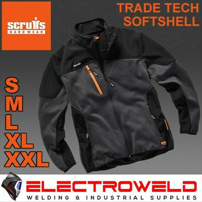SCRUFFS TRADE TECH SOFTSHELL JACKE SCHWARZ CHARCOAL WORK CONSTUCTION BUILDERS