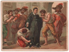 antique santino chrome-holy card S.VINCENZO DE PAOLI 6