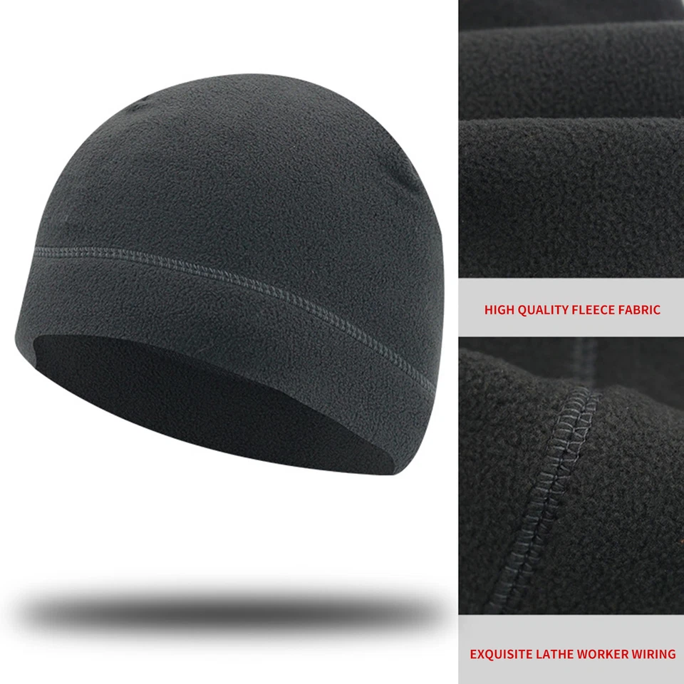 Mens Women Fleece Watch Cap Beanie Skull Cap Fleece Helmet Liner Hat Sleep Hat - image 3 of 4