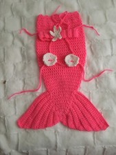 Hand Crochet Baby Mermaid Outfit, Mermaid Tail, Mermaid Costume, 12-18 Months