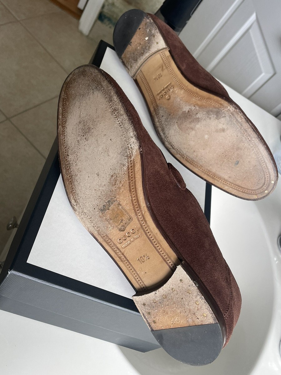GUCCI Brixton Horsebit Briwn Suede Web Loafers 10 / 10.5 US  1953 Moccasin $1100 Men main image 3