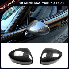For Mazda Mx5 Mx-5 Miata 16-24 Dry Carbon Fiber Side View Mirror Cap Cover Trim For Mazda Mx5 Mx-5 Miata 16-24 Dry Carbon Fiber Side View Mirror Cap Cover Trim