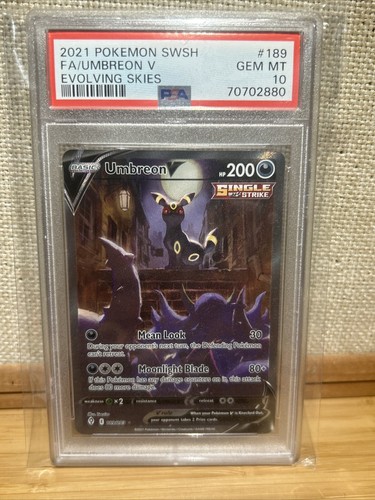 Pokemon Umbreon V Evolving Skies Alt Art #189 PSA 10 Gem Mint