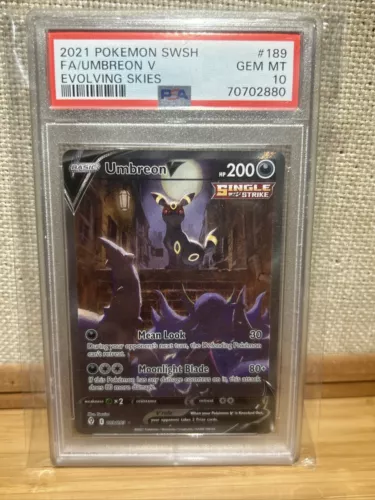Pokemon Umbreon V Evolving Skies Alt Art #189 PSA 10 Gem Mint