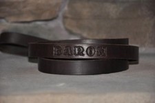 Custom Leather Dog Leash Lead Personalized FREE Name Amish Made 6' by 3/4"
