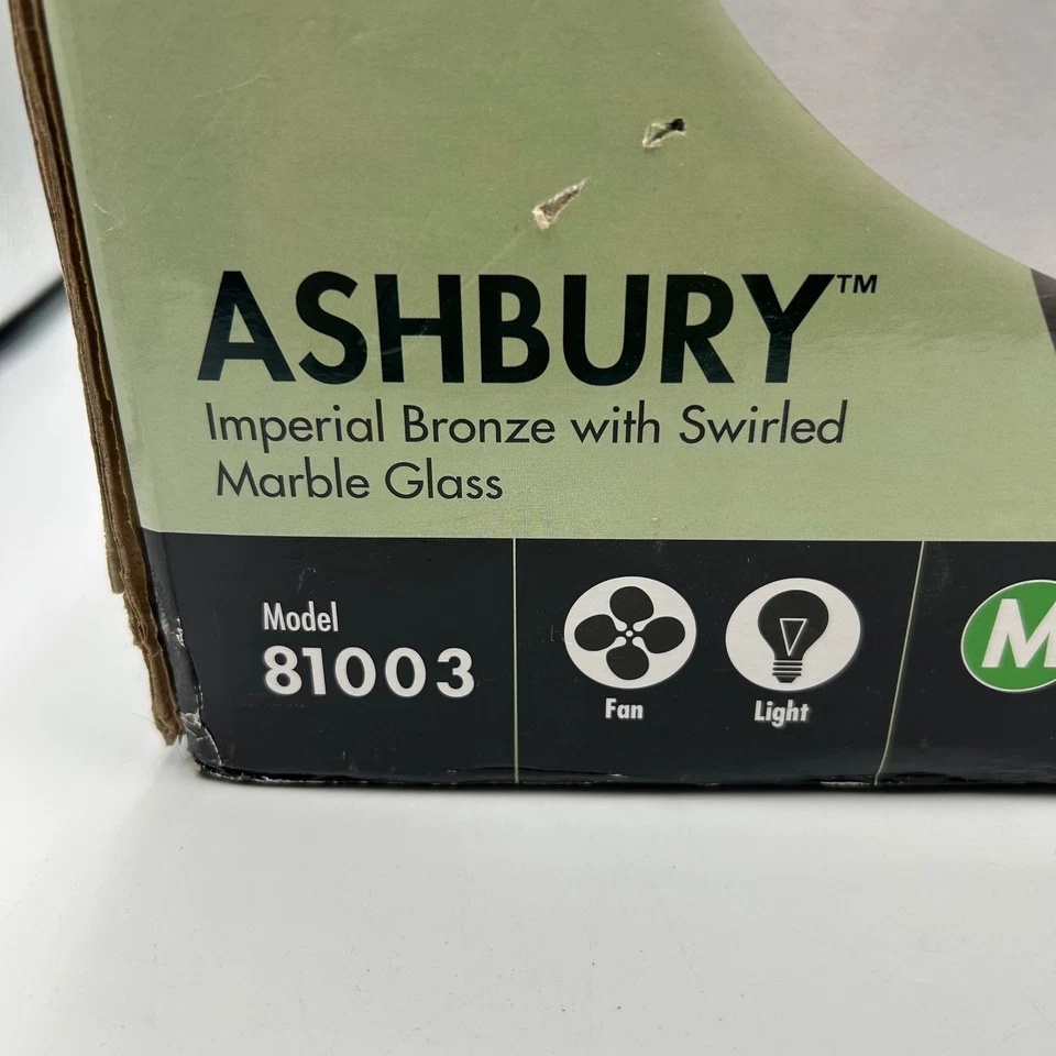 Hunter Ashbury Imperial Bronze Bathroom Fan Light 81003 Designer Collection NOB - Image 2 of 4