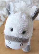 Soft Plush Donkey Toy White & Grey Small Stuffed Animal Cute Kids Gift