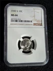 1945-S Silver Mercury Dime  NGC MS 66                                   #MF-2370