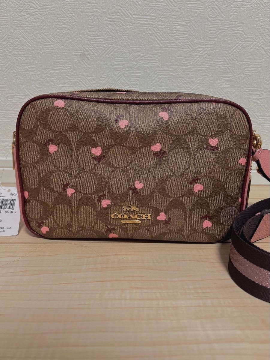 COACH Signature Heart Flower Shoulder Bag in PVC Material