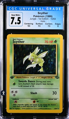 Scyther (1st Edition) graded CGC 7.5 for sale on eBay