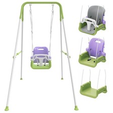Toddler Swing with Soft Cushion, Foldable Indoor  Outdoor Baby Swing, Easy t...