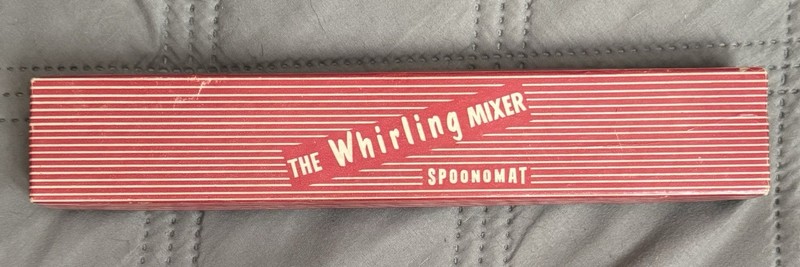 Vintage Whirling Mixer Spoon-O-Mat Stainless Drink Mixer w/ Box Appears Unused