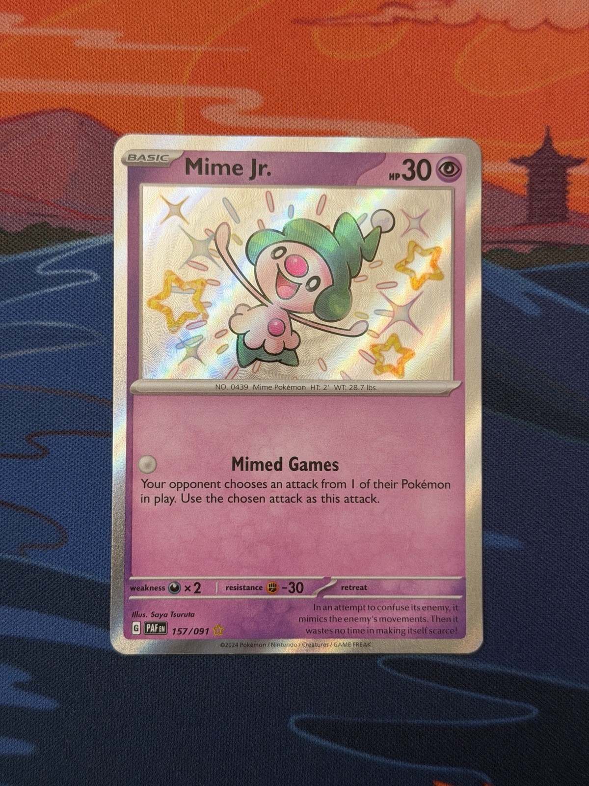 Pokémon TCG Mime Jr. - 157/091 - SV: Paldean Fates (PAF) - Shiny Rare