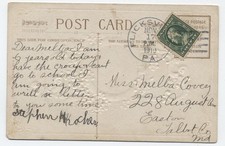 1910 Flicksville PA doane cancel on postcard [7010.204]