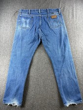 VTG Wrangler 13MWZ Jeans Mens 42x32 Blue Medium Wash Straight Leg Cowboy 90s