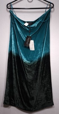 1997 Gucci by Tom Ford Runway Green Blue Ombr Silk Shift Dress Size 46 S/S