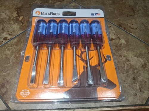 Set of 6 Buck Brothers 306 Wood Carving Tool Set New Free Shipping