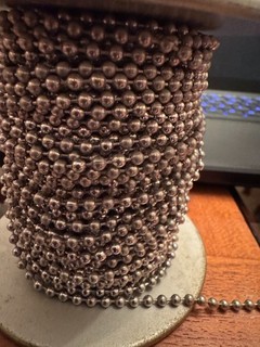 #6 Nickel Plated Steel BALL CHAIN FOR PULL CHAIN SOCKETS & CEILING FANS 50 feet