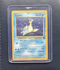 Pokémon TCG Lapras Fossil Holo Unlimited Rare Card 10/62 LP Condition