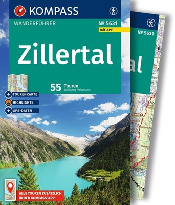 KOMPASS Wanderführer Zillertal, 55 Touren mit Extra-Tourenkarte | Heitzmann