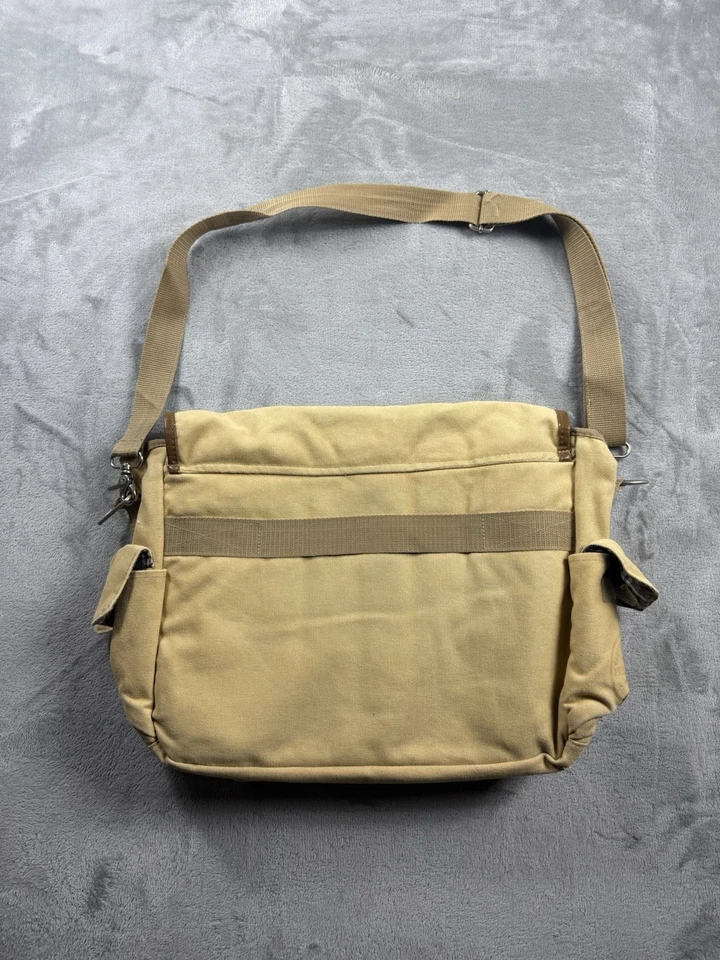 Field & Co Canvas Laptop Messenger Bag Tan Brown Plaid Work Shoulder Satchel - Изображение 4 из 4