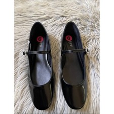 J. Crew Black Mary Jane Flats with Rhinestone Buckle