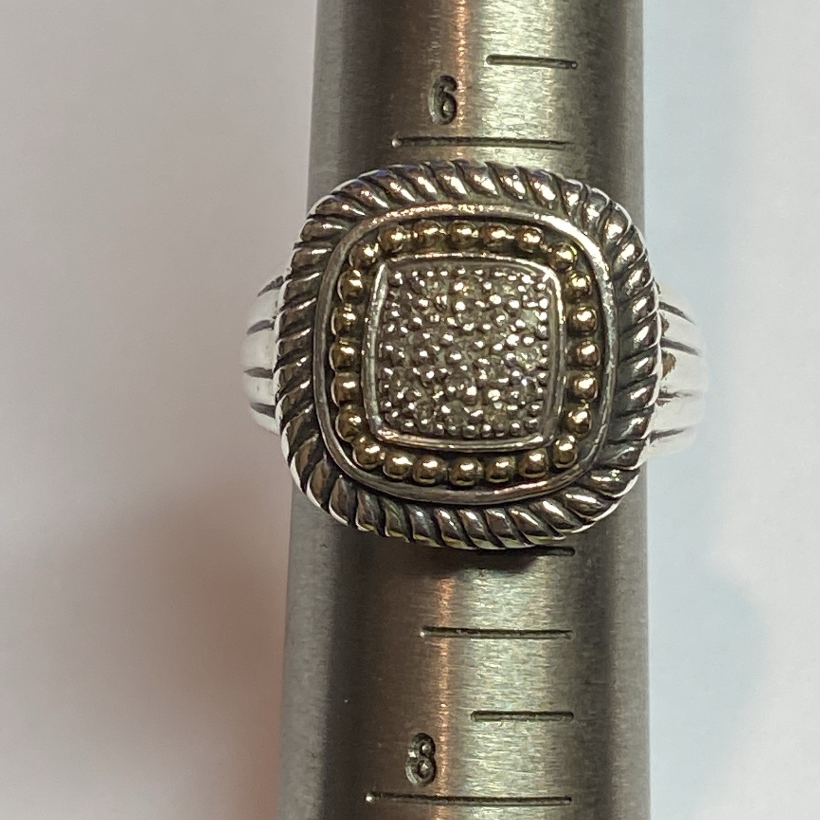 Diamond Square Statement Ladies Ring - Sterling S… - image 9
