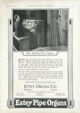 1917 Ad 9.75 X 14 Estey Organ Co Brattleboro VT Annotated Roll Pipe Organ