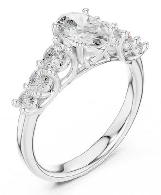 Certified 1.4Ct Oval Natural Diamond Ring Women Bridal Jewelry Gift 925 Silver
