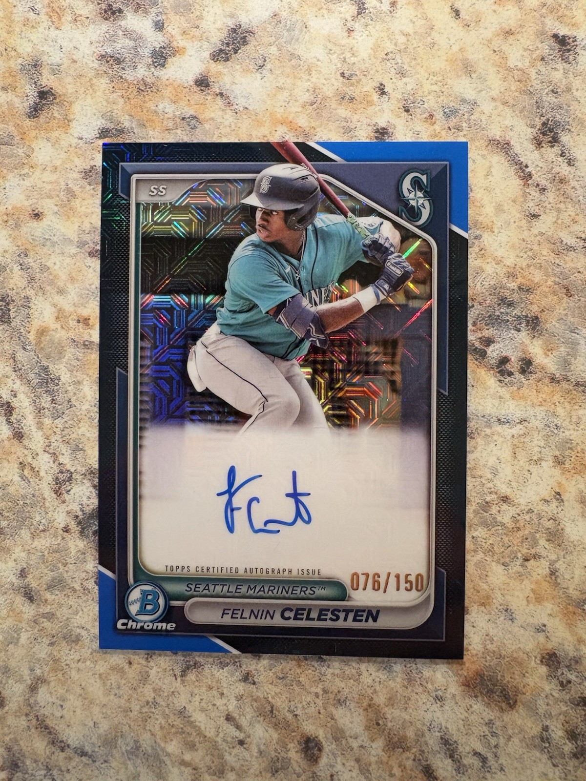 2024 Bowman Chrome Felnin Celesten /150 Blue Mega Auto #BMA-FC