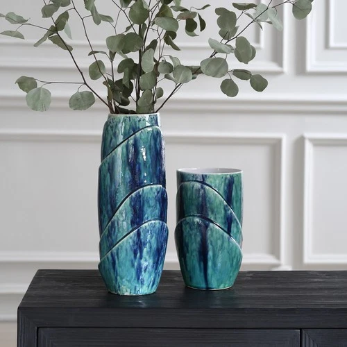 Uttermost 18170 Tranquil Duo Ceramic Vases - Set of 2 - Green - Picture 4 of 4