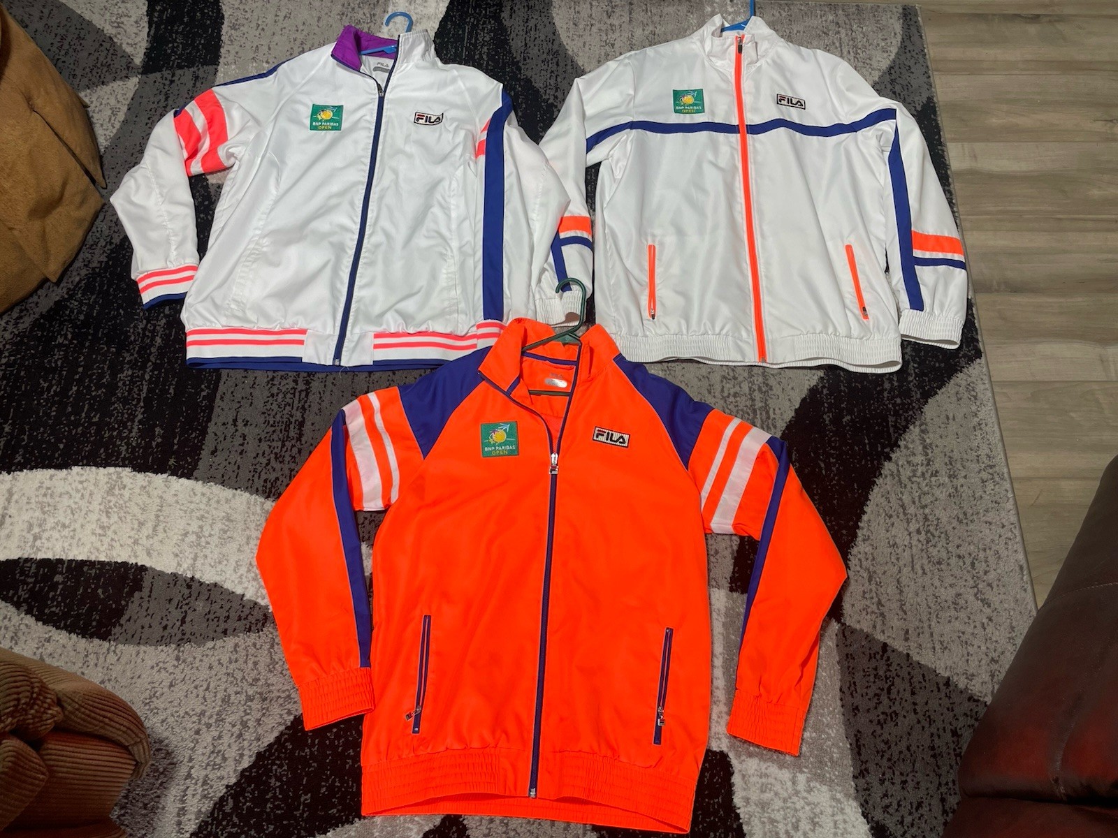 Lotto di 3 giacche a vento Fila BNP Paribas Open Indian Wells taglia M L