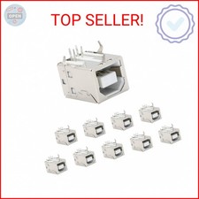 USB Female Type-B Port 4-Pin Right Angle PCB DIP Jack Socket-White 10 Pack by MX